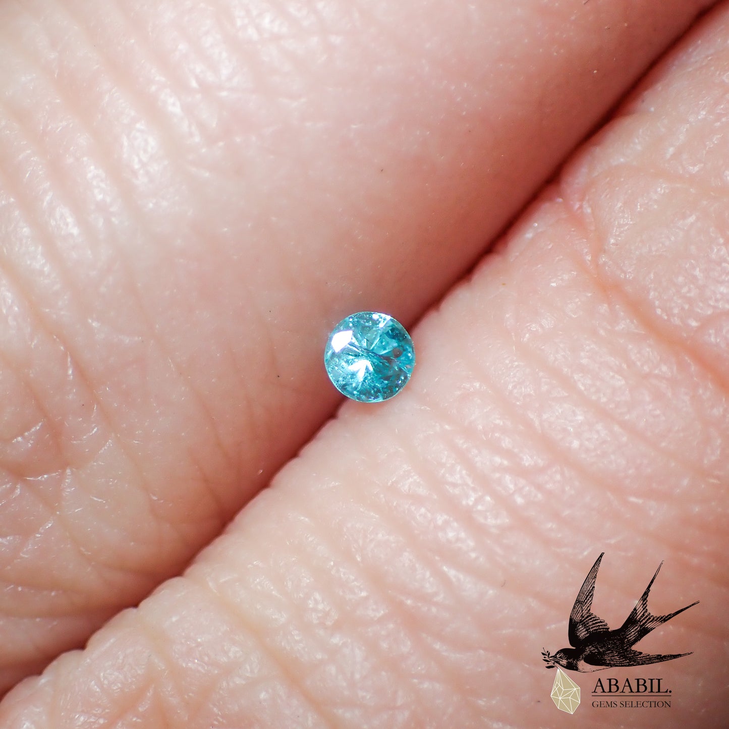 天然パライバトルマリン0.06ct【ブラジル】★透明感★ネオン感★蛍光色★