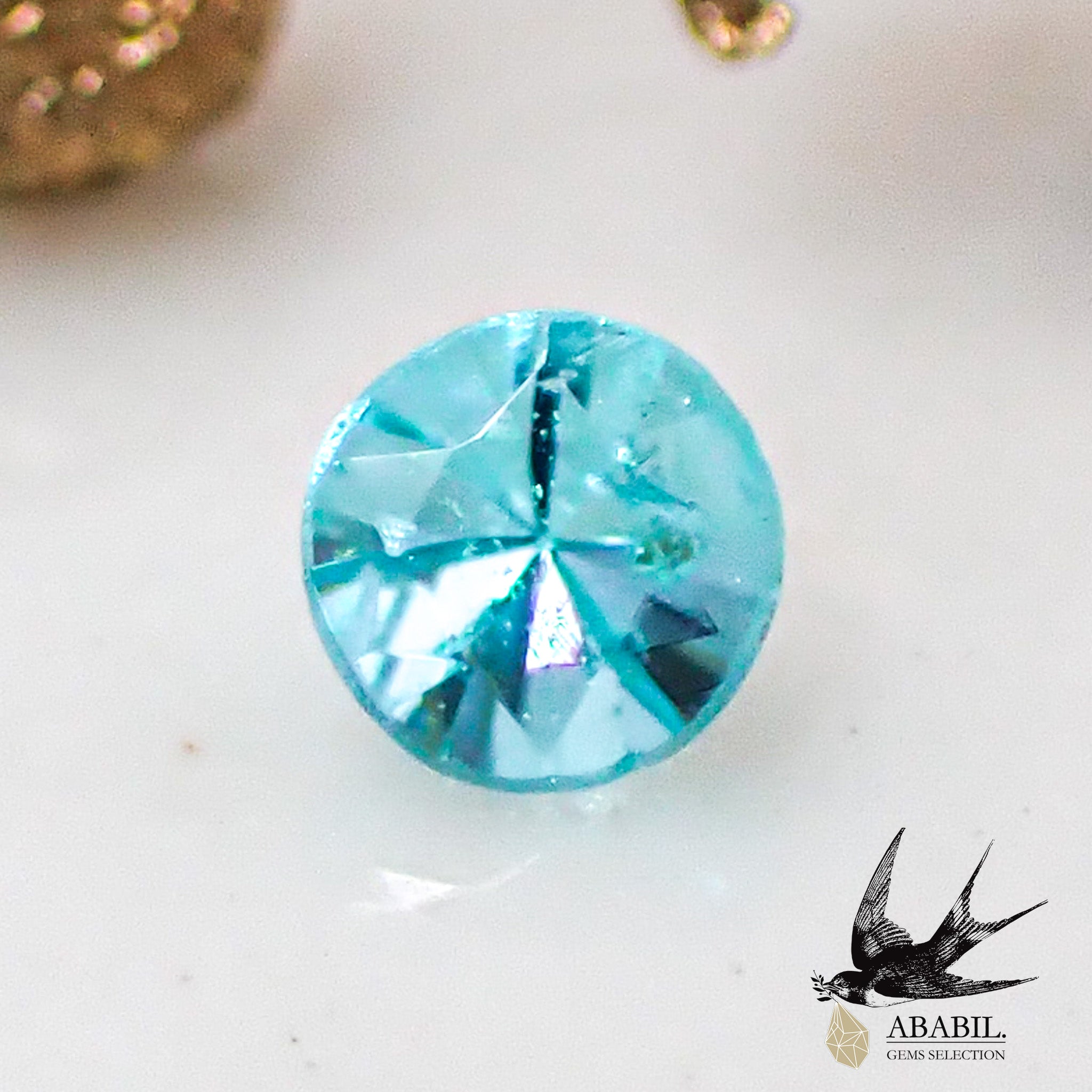 天然パライバトルマリン0.03ct【ブラジル】☆ネオンブルー、蛍光色