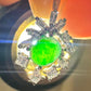 【美品】Pt900 翡翠 6×5mm ダイヤモンド ペンダント