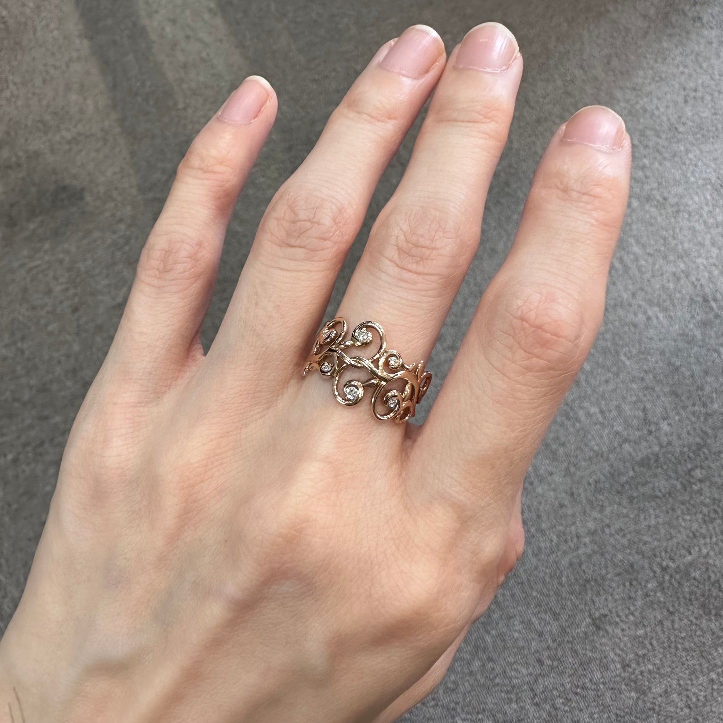 【K18WG】ダイヤモンド 0.10ct リング