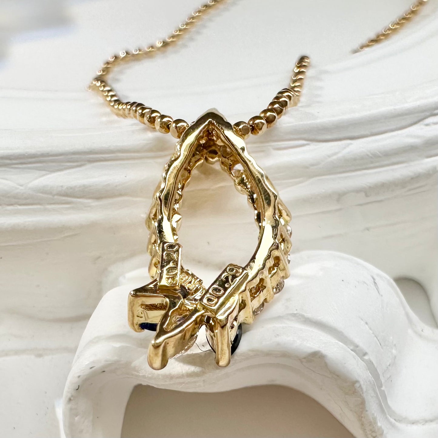 【K18】サファイア 0.2ct ネックレス ダイヤモンド