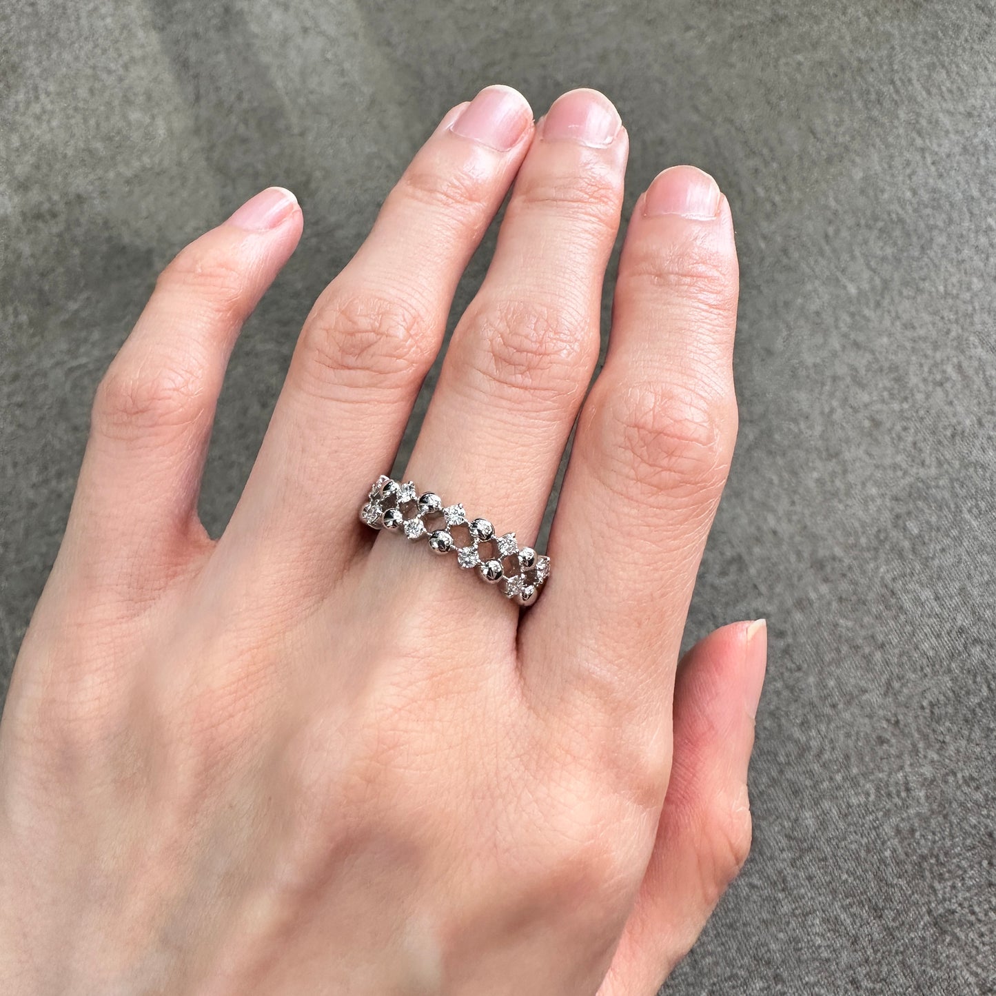 【美品】PT900 ダイヤモン0.30ctリング 立体デザインが
