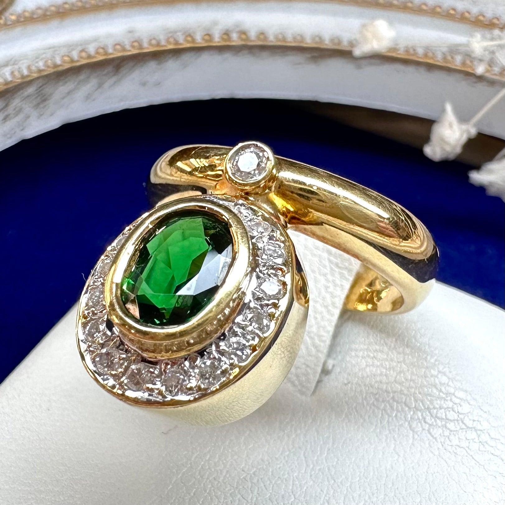 天然 ツァボライト ダイヤ リング k18 1.3ct リング 1.3ct ⭐天然 天然 