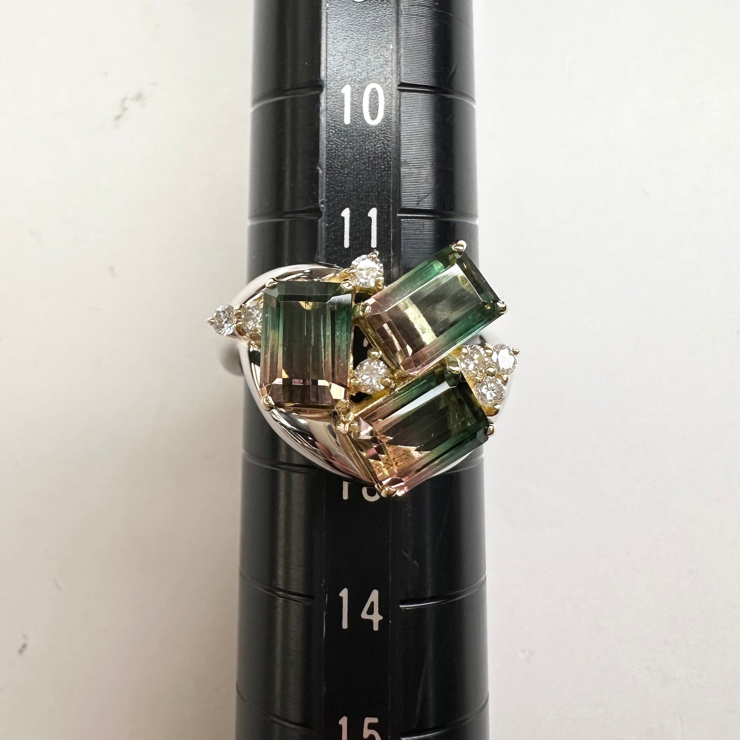 【美品】PT900/K18 トルマリン 4.65ct デザインリング
