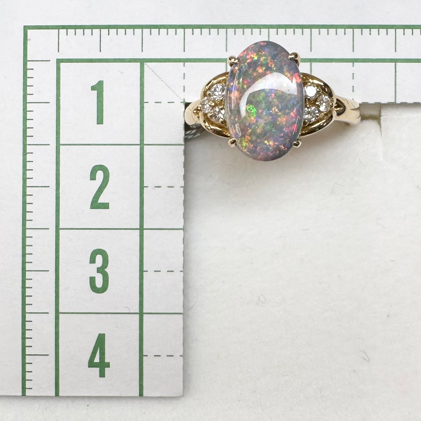 【K18】ブラックオパール2.0ct リング