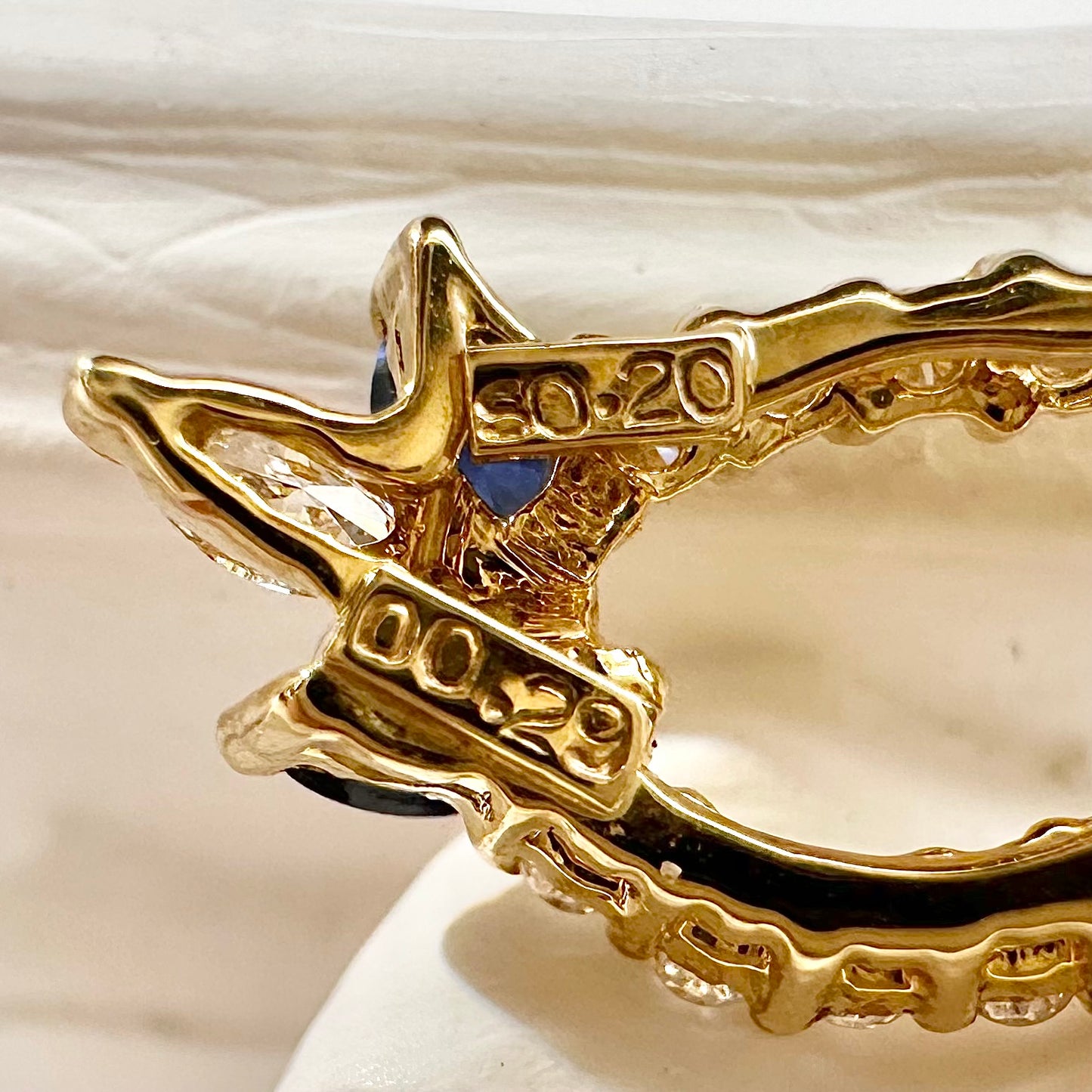 【K18】サファイア 0.2ct ネックレス ダイヤモンド