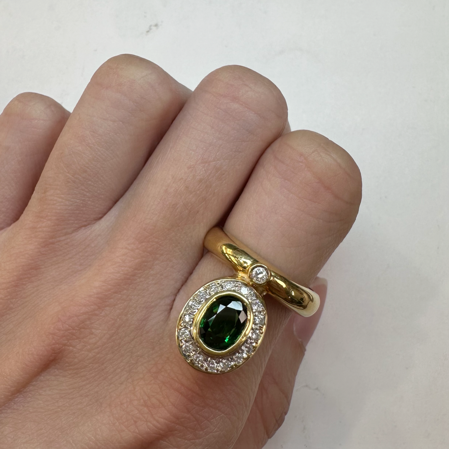 【K18】ツァボライト 1.20ct リング ヴィンテージ