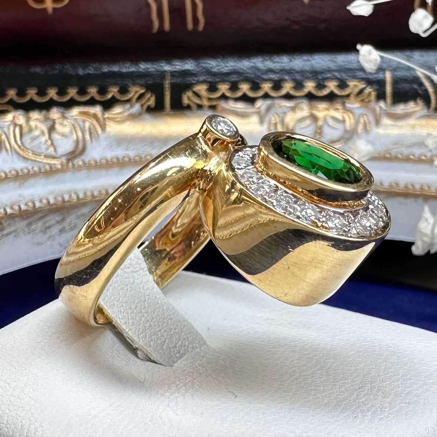 【K18】ツァボライト 1.20ct リング ヴィンテージ