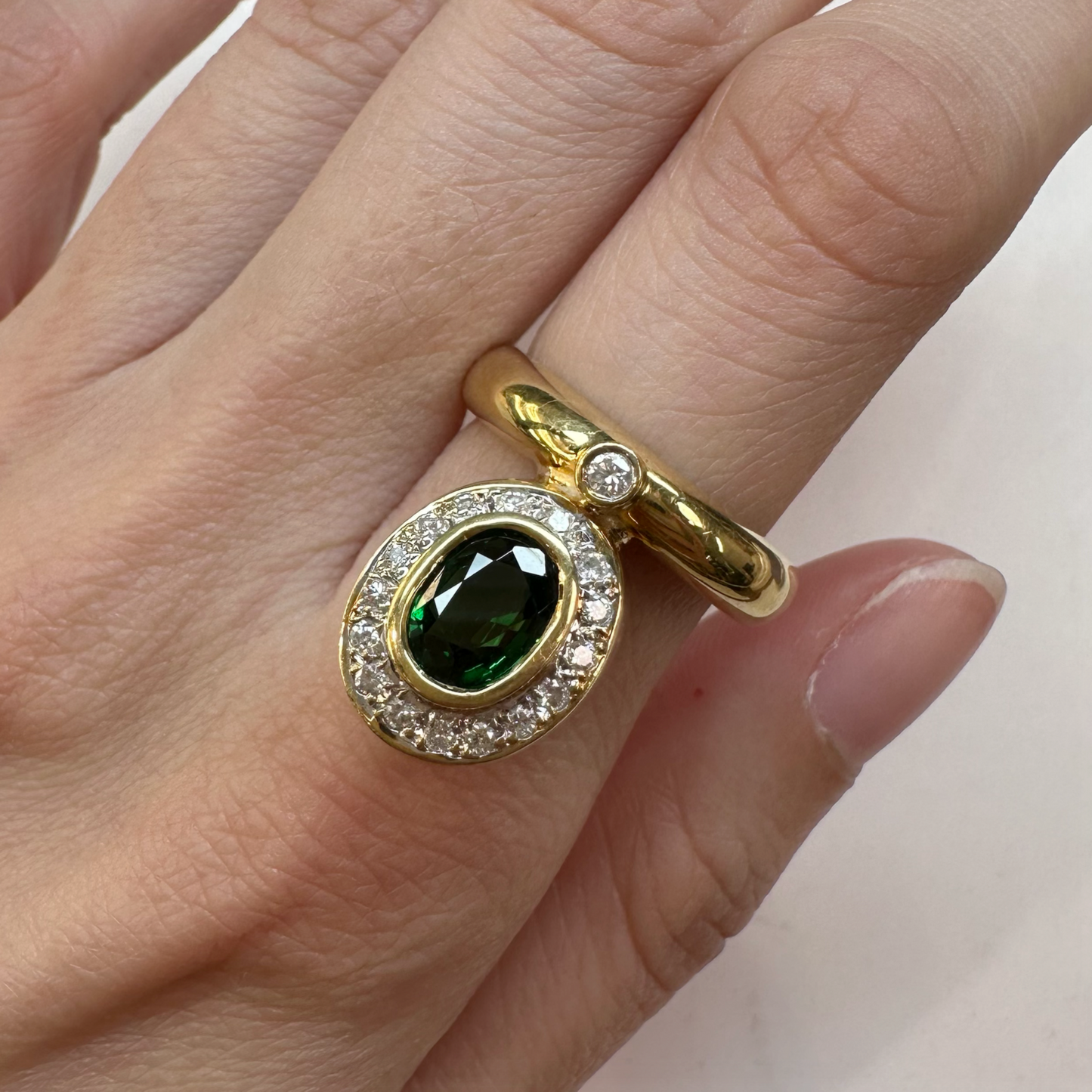 【K18】ツァボライト 1.20ct リング ヴィンテージ