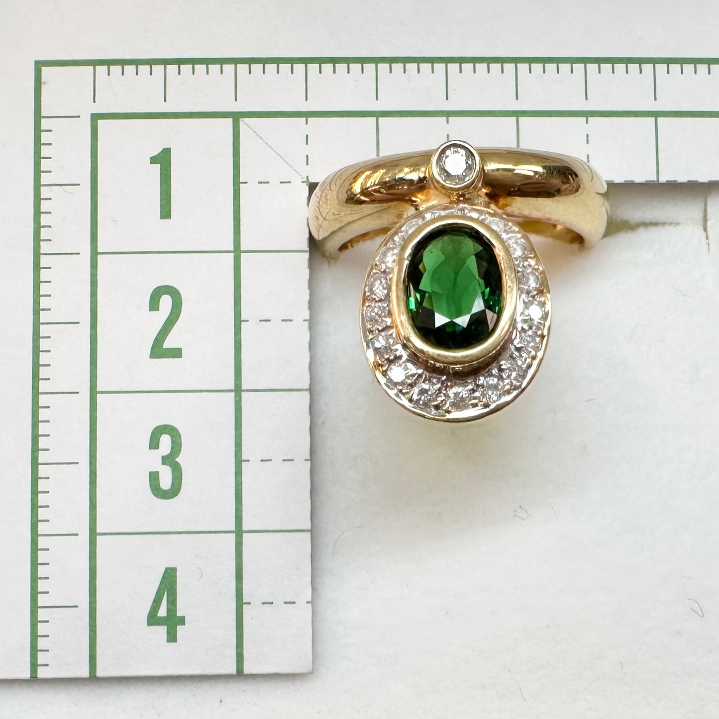 【K18】ツァボライト 1.20ct リング ヴィンテージ