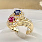【K18】ルビー 0.31ct サファイア 0.35ct リング