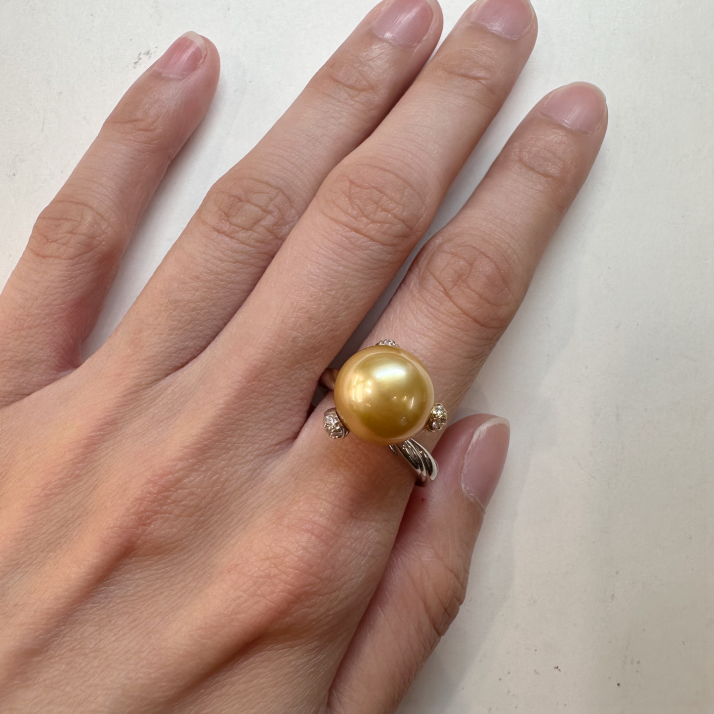 【K18】南洋パール 11.8mm リング