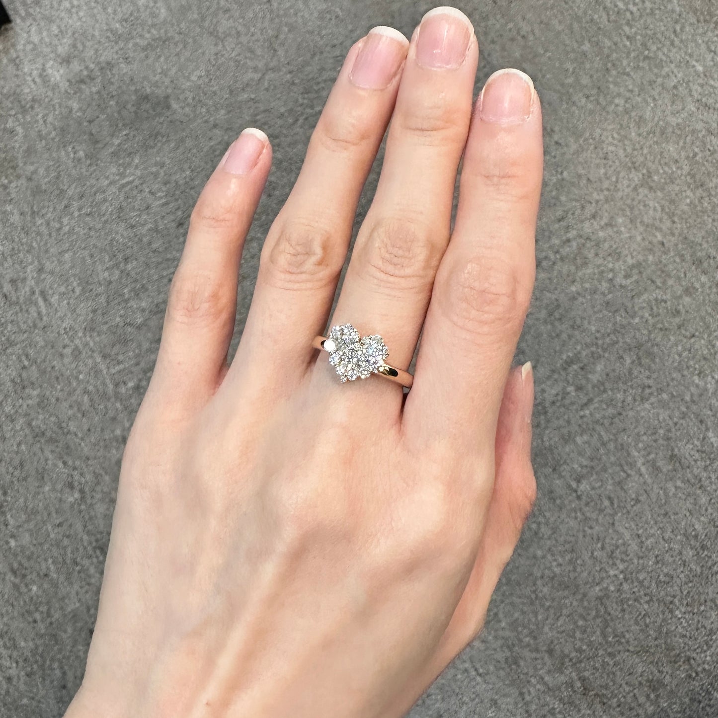 【K18】ダイヤモンド 0.80ct リング ハートデザイン