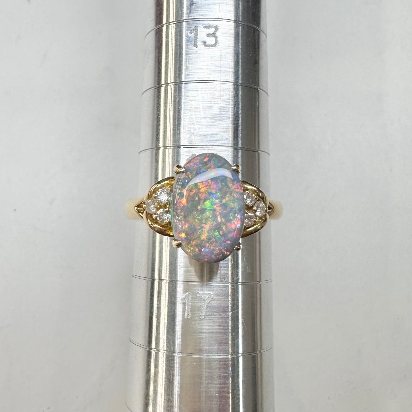 【K18】ブラックオパール2.0ct リング