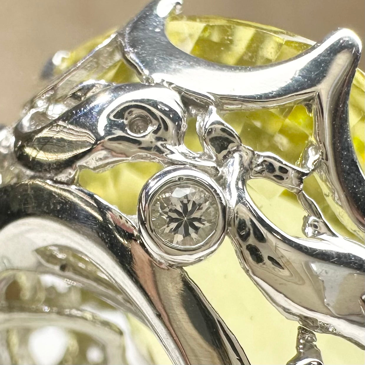 【K18】イエロークォーツ 55.33ct 超大粒 存在感抜群 リング