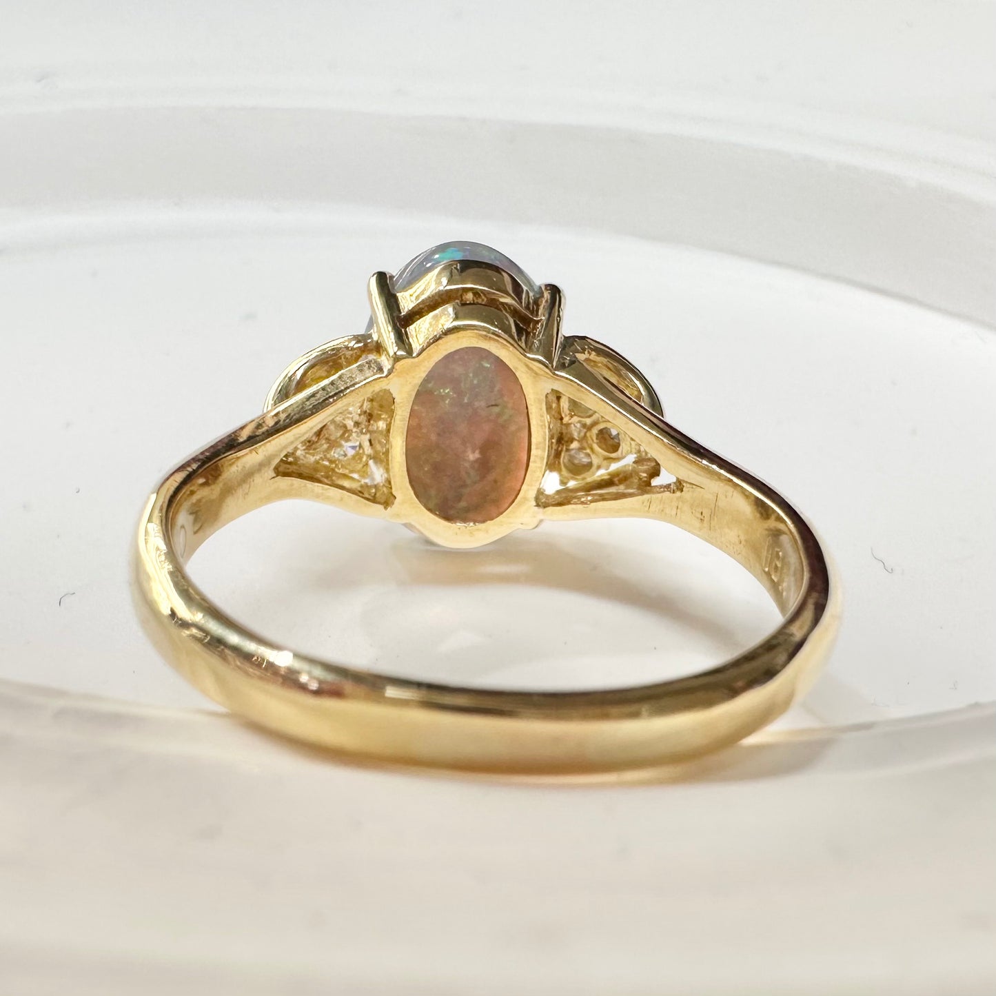 【K18】ブラックオパール2.0ct リング