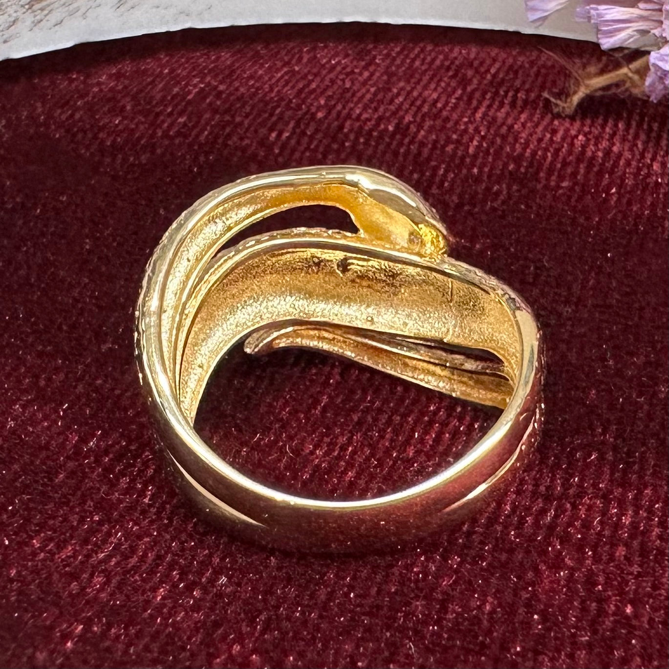 【K18】ダイヤモンド0.01ct リング スネークモチーフ