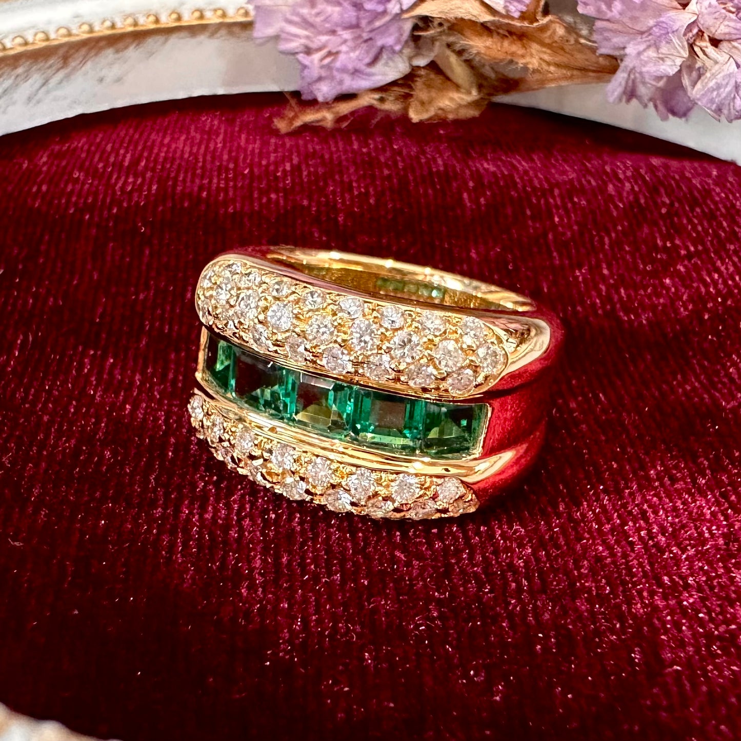 【K18】NO OIL エメラルド1.26ct リング