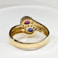 【K18】ルビー 0.31ct サファイア 0.35ct リング