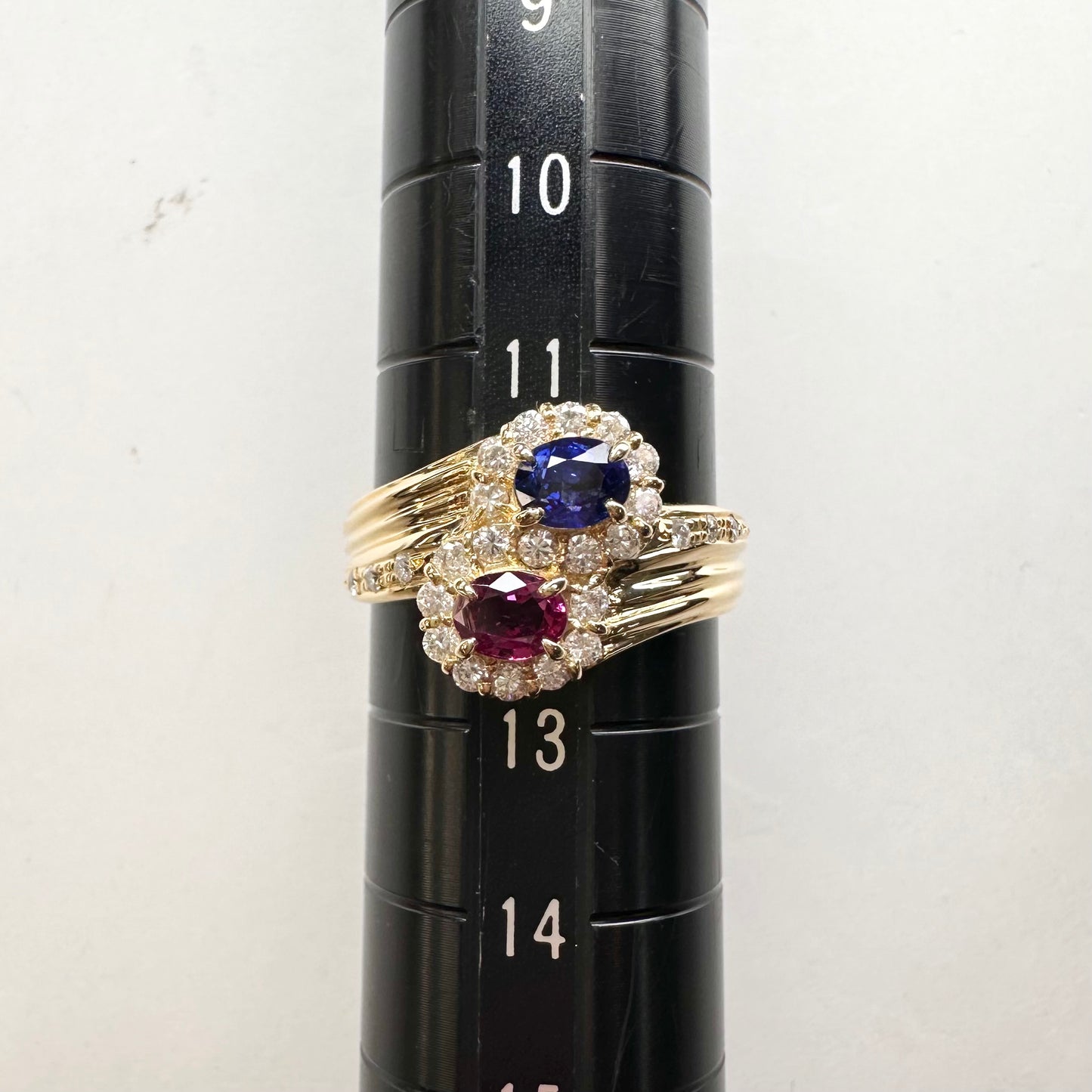 【K18】ルビー 0.31ct サファイア 0.35ct リング