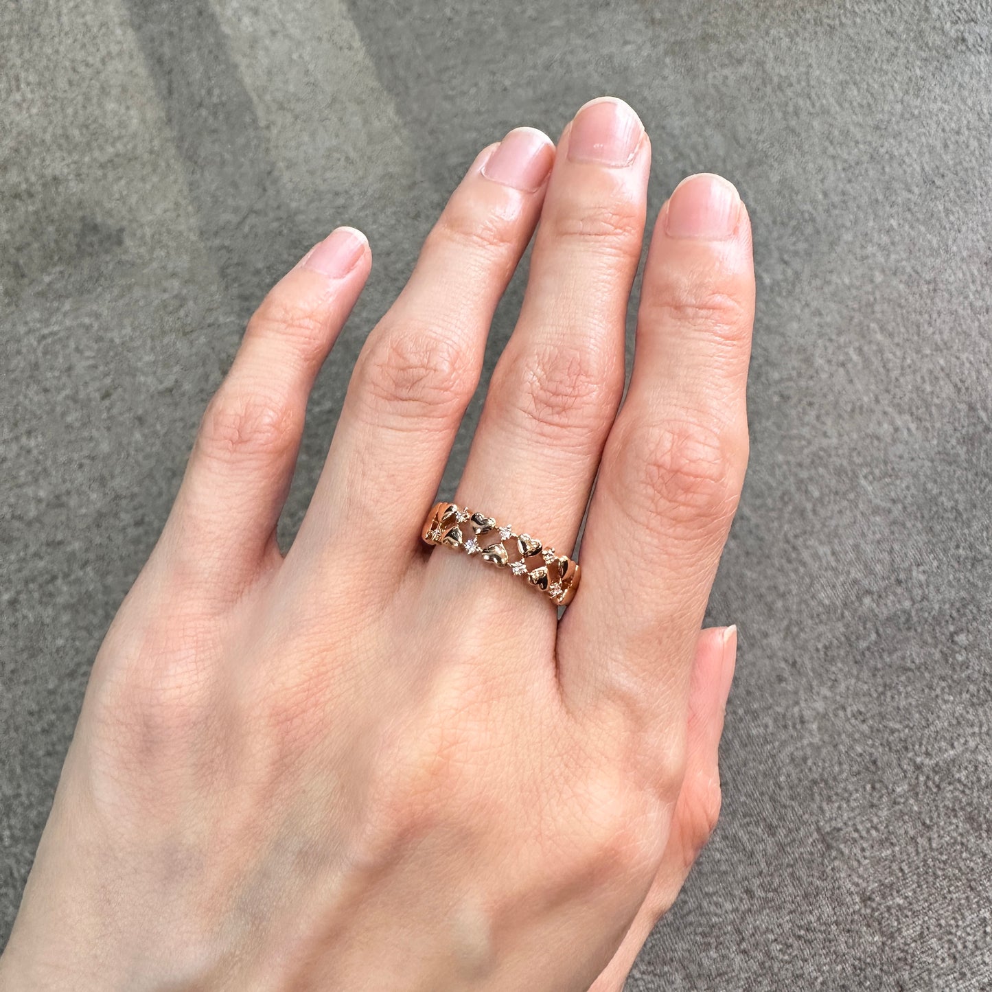 【TASAKI】K18 ダイヤモンド 0.07ct ハートデザイン リング