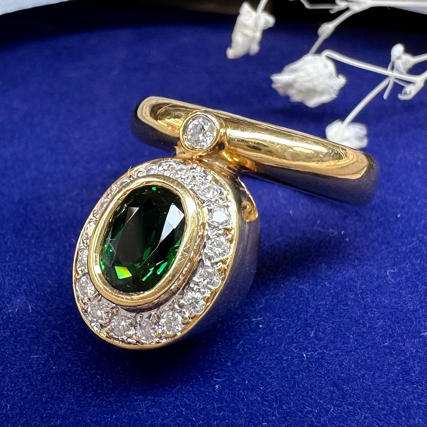 【K18】ツァボライト 1.20ct リング ヴィンテージ