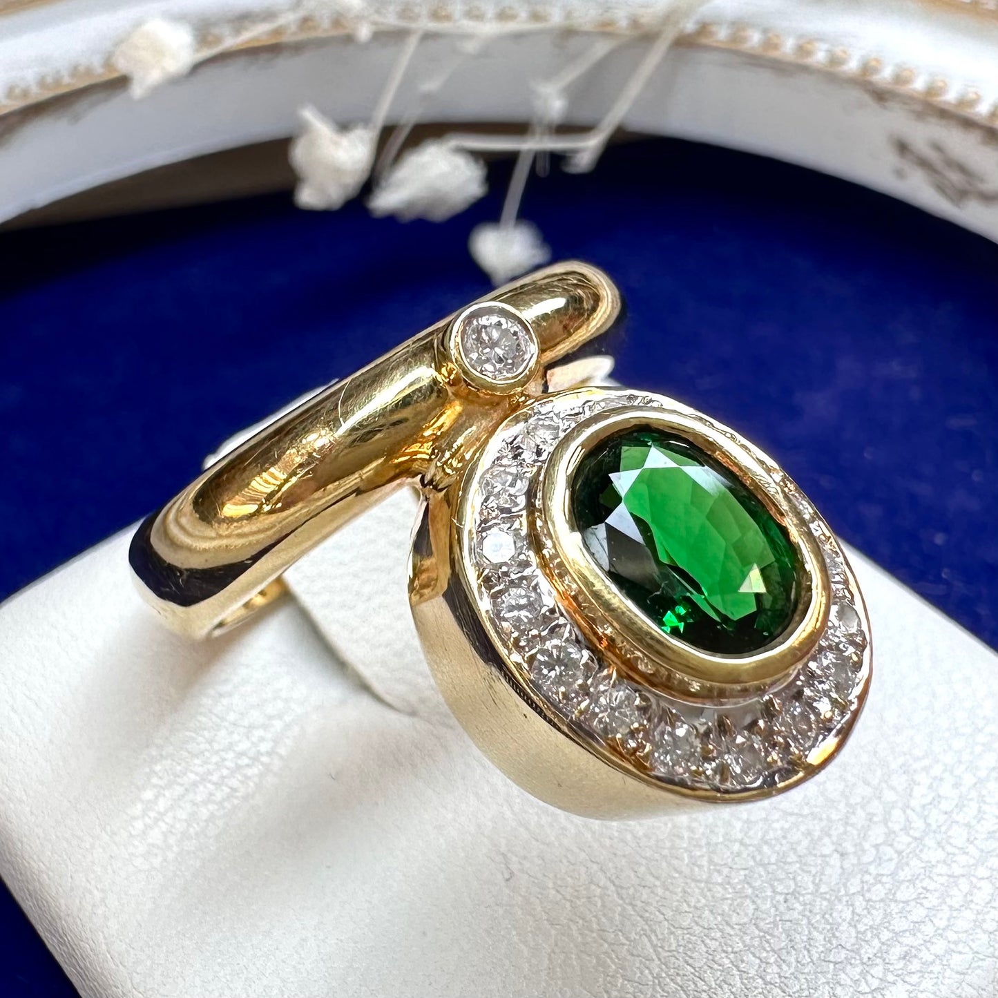 【K18】ツァボライト 1.20ct リング ヴィンテージ