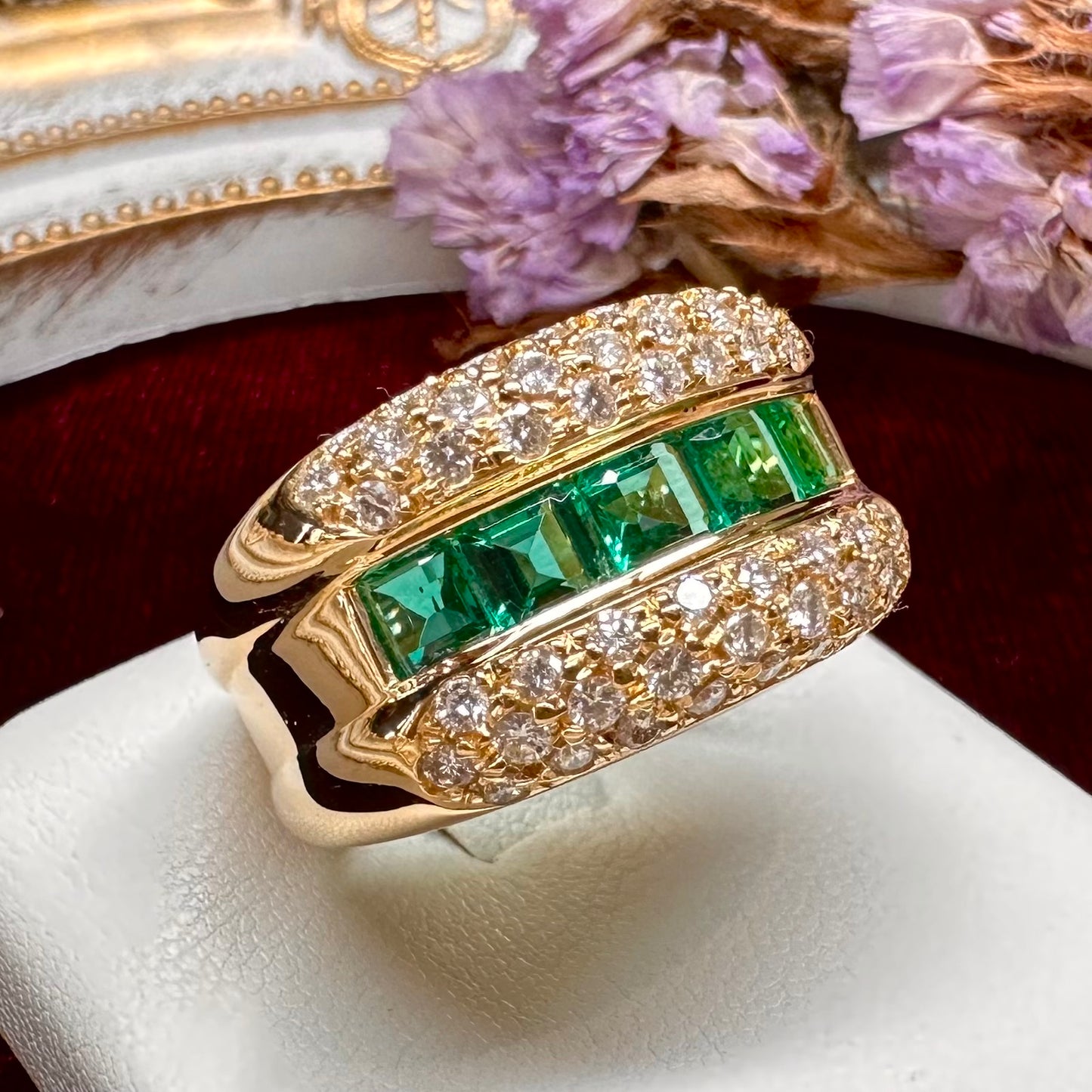 【K18】NO OIL エメラルド1.26ct リング