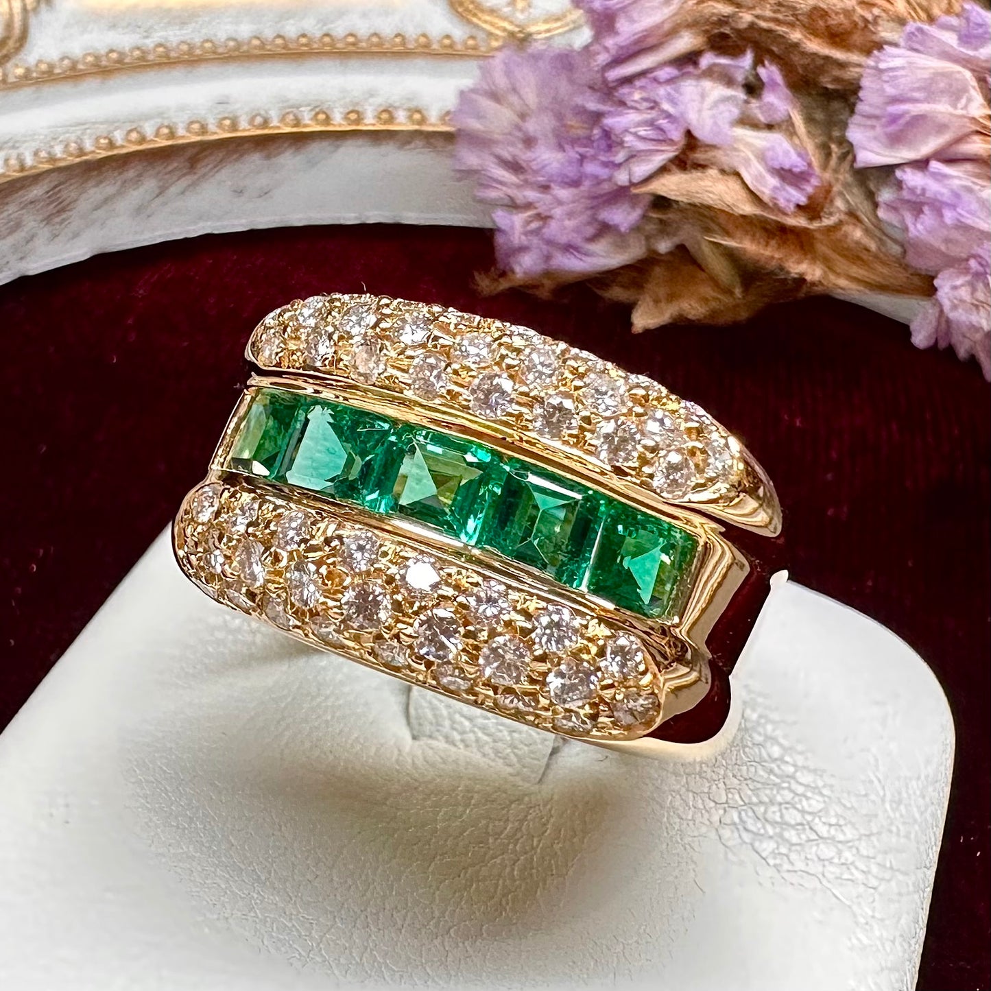 【K18】NO OIL エメラルド1.26ct リング