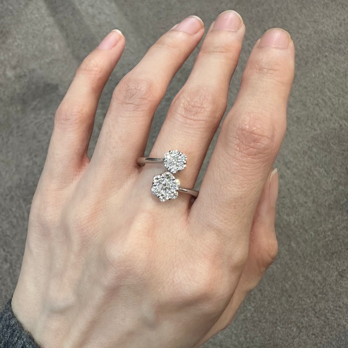 【美品】PT900 ダイヤモンド 1.01ct リング フラワー オープンリング