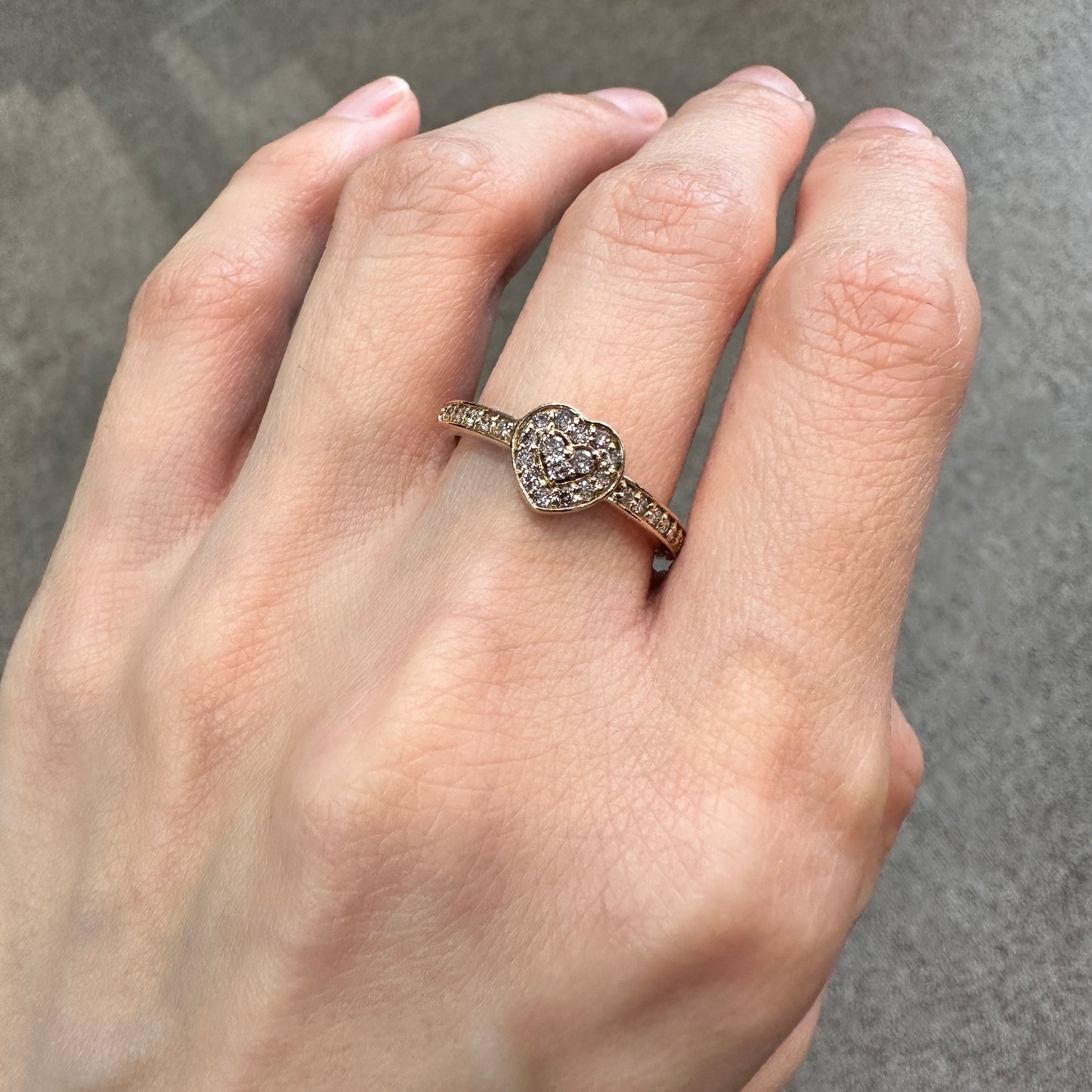 【新品】K18PG ピンクダイヤモンド 0.16ct リング　ハート型