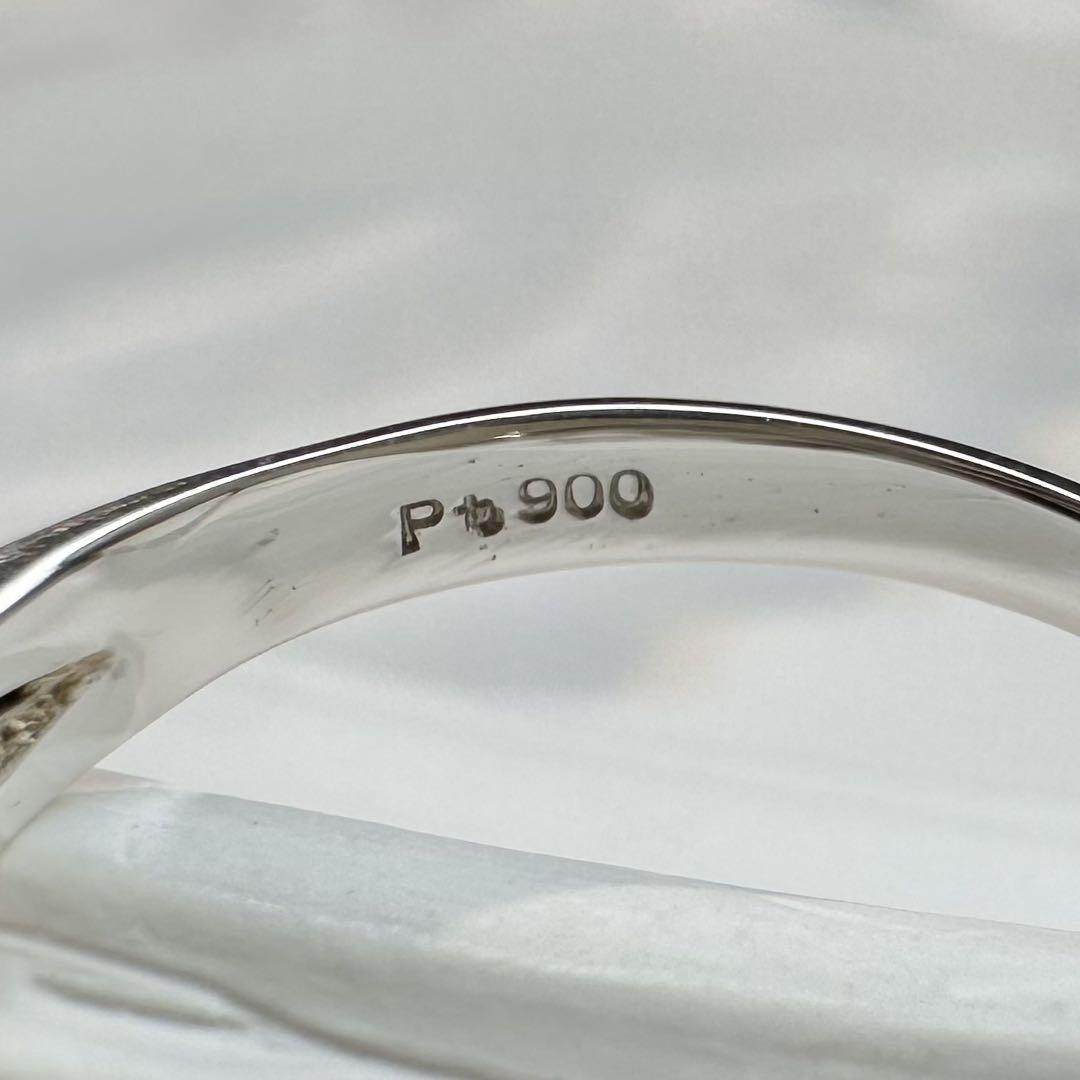 【美品】PT900 サファイア リング 1.10ct ダイヤ付き
