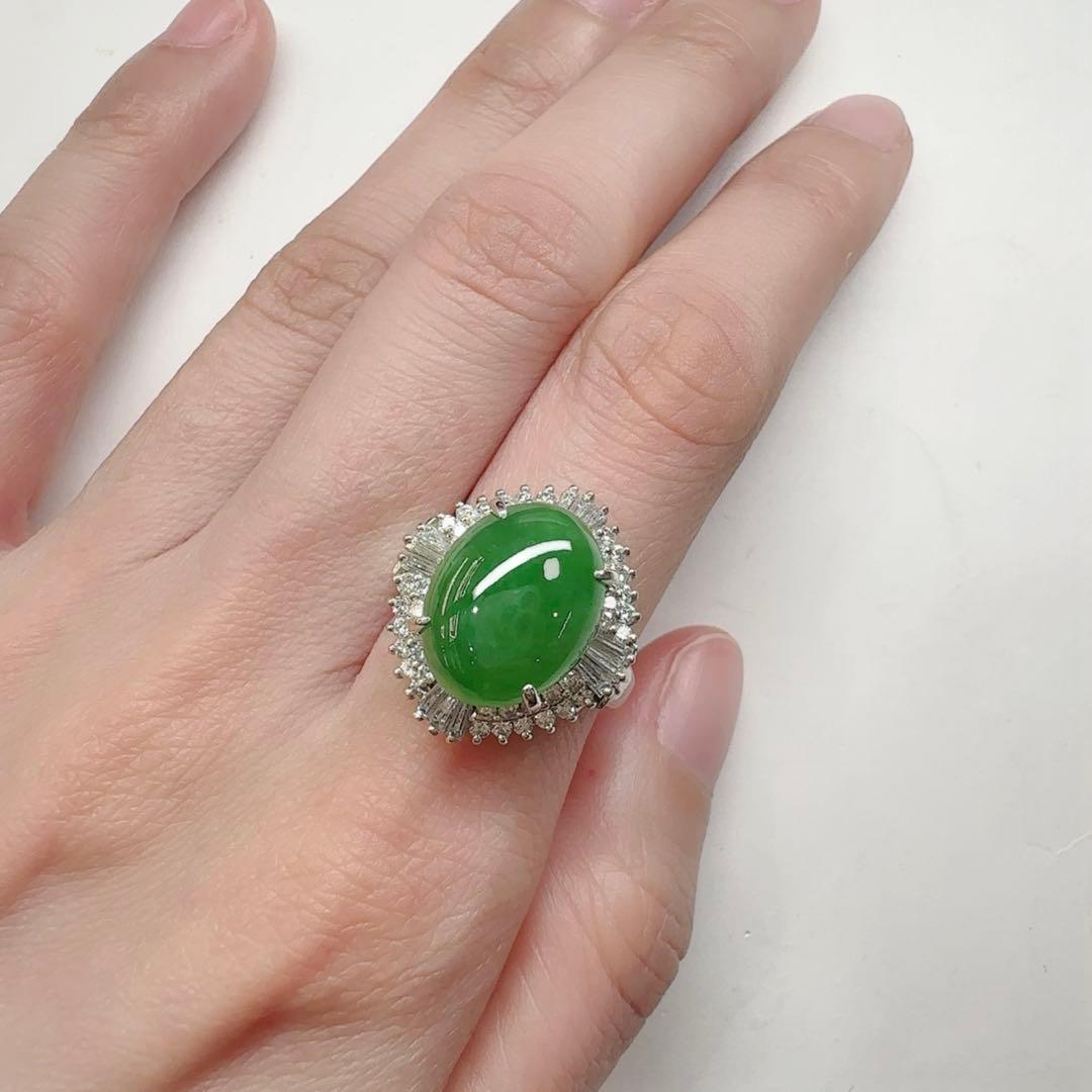 【美品】PT900 ジェイド6.04ct リング