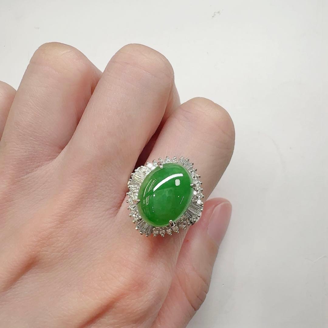 【美品】PT900 ジェイド6.04ct リング