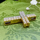 【K18】ダイヤモンド0.32ct*2 ペンダント 十字