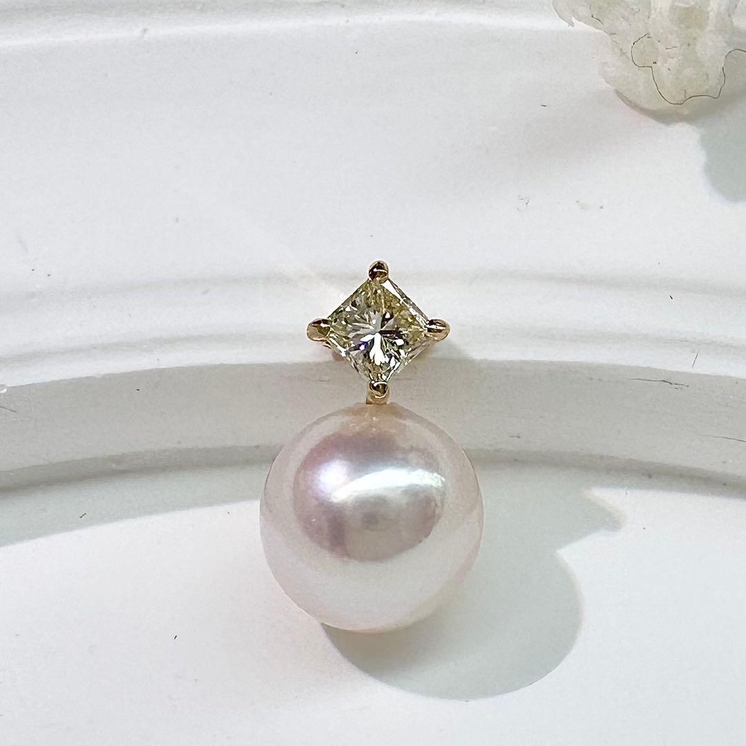 【K18】アコヤ真珠 パール ペンダントトップ 8mm