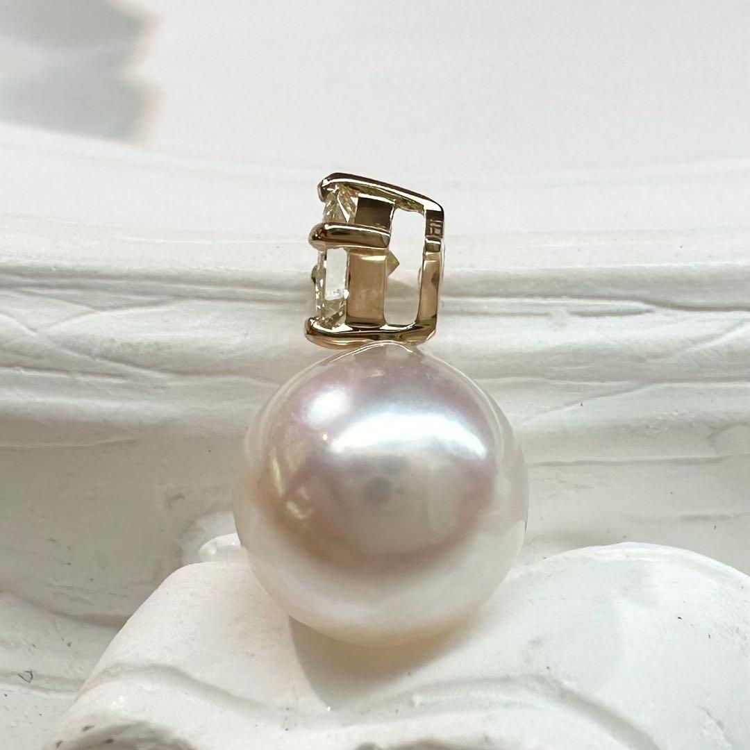 【K18】アコヤ真珠 パール ペンダントトップ 8mm