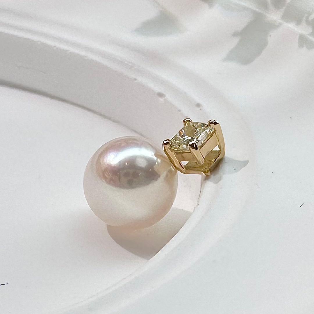 【K18】アコヤ真珠 パール ペンダントトップ 8mm