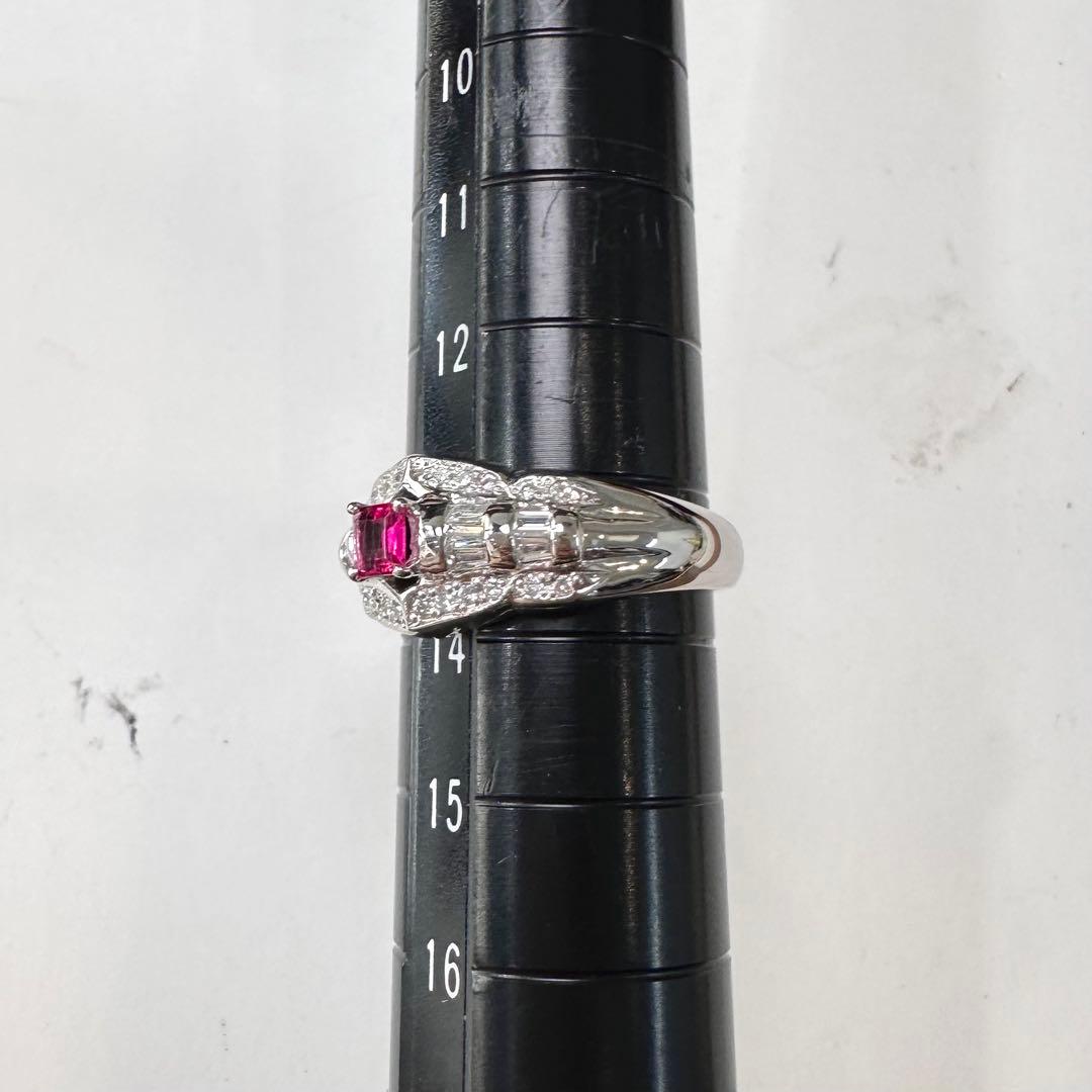 PT900 レッドベリル ダイヤモンド リング 0.166ct