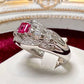 PT900 レッドベリル ダイヤモンド リング 0.166ct