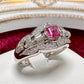 PT900 レッドベリル ダイヤモンド リング 0.166ct