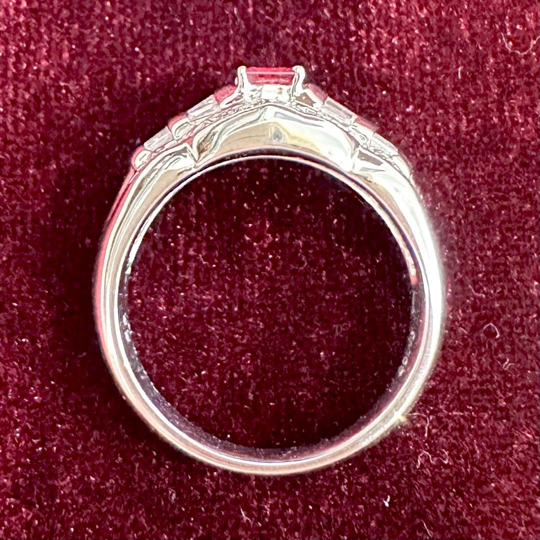 PT900 レッドベリル ダイヤモンド リング 0.166ct