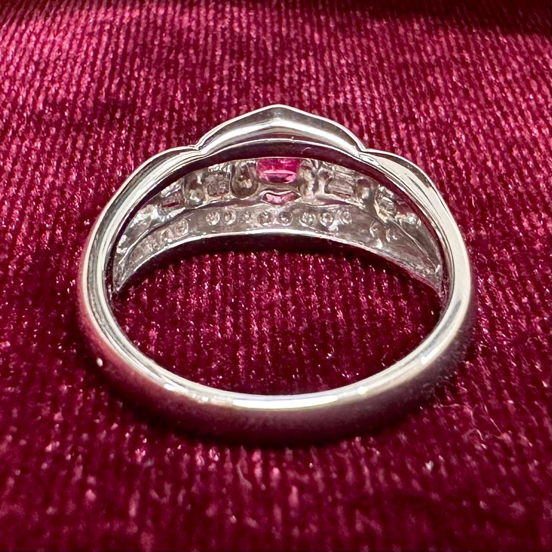 PT900 レッドベリル ダイヤモンド リング 0.166ct