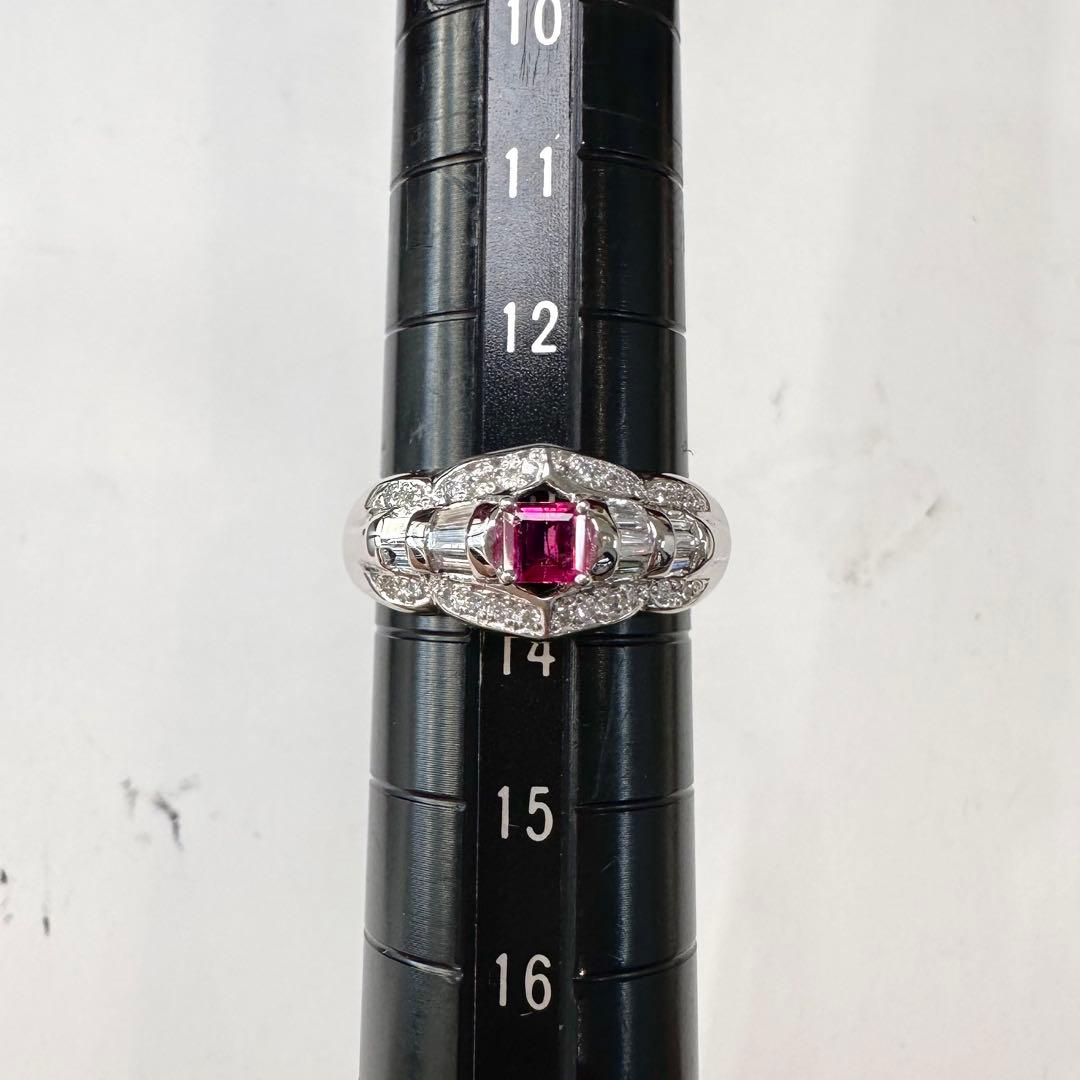 PT900 レッドベリル ダイヤモンド リング 0.166ct