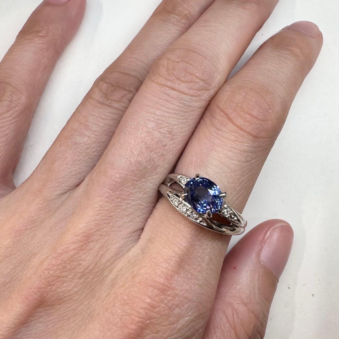 【NO HEAT】PT900 サファイア1.87ct リング