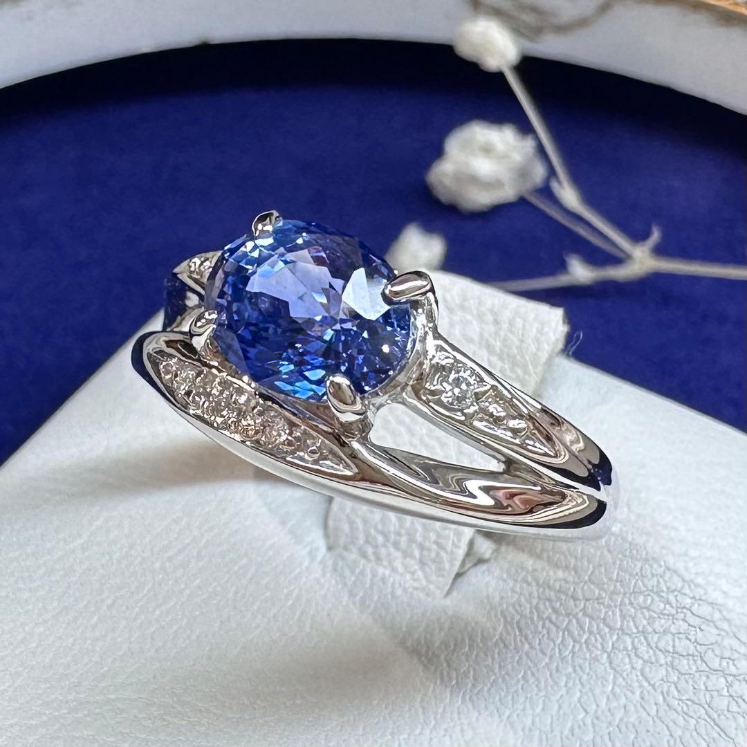 【NO HEAT】PT900 サファイア1.87ct リング