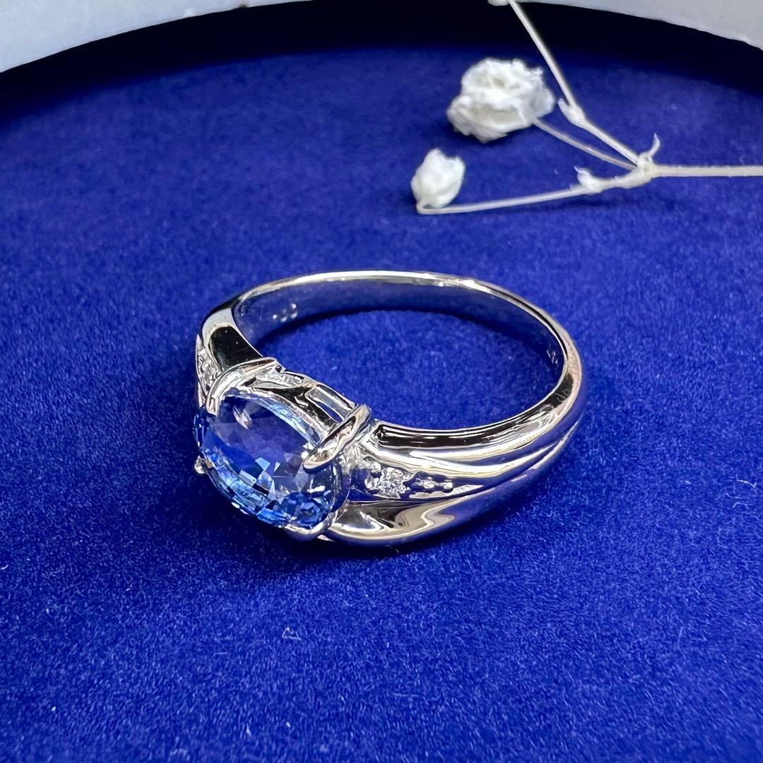 【NO HEAT】PT900 サファイア1.87ct リング