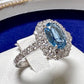 PT950 アクアマリン0.88ct ダイヤモンドリング