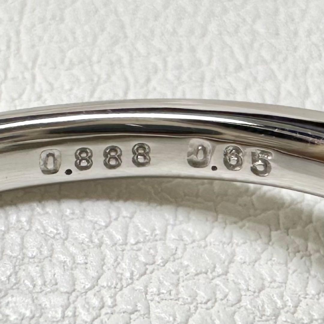 PT950 アクアマリン0.88ct ダイヤモンドリング