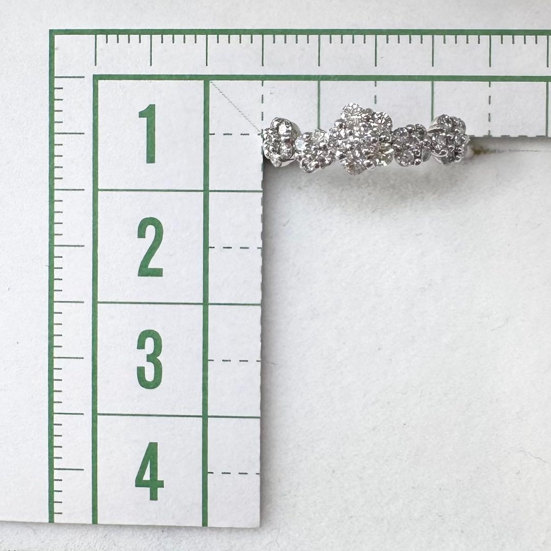 K18WG ダイヤモンド リング 0.5ct フラワーモチーフ